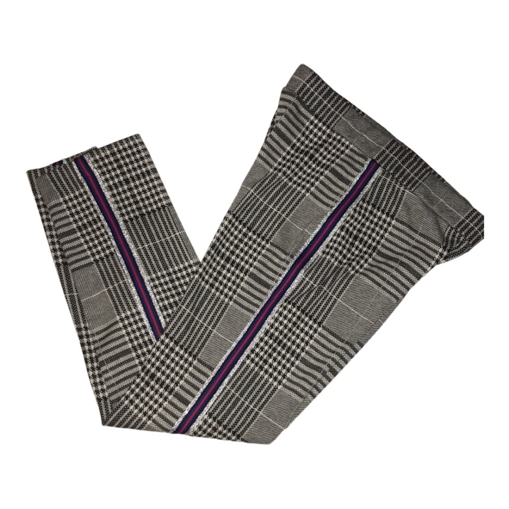 Crop Pants Side Stripe Plaid